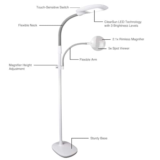 OttLite EasyView LED Craft Floor Lamp